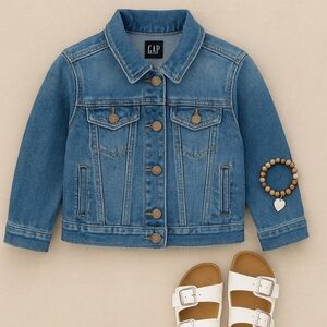 GAP Kids Denim Jean Jacket Size S Classic Blue Stretch Jean Jacket